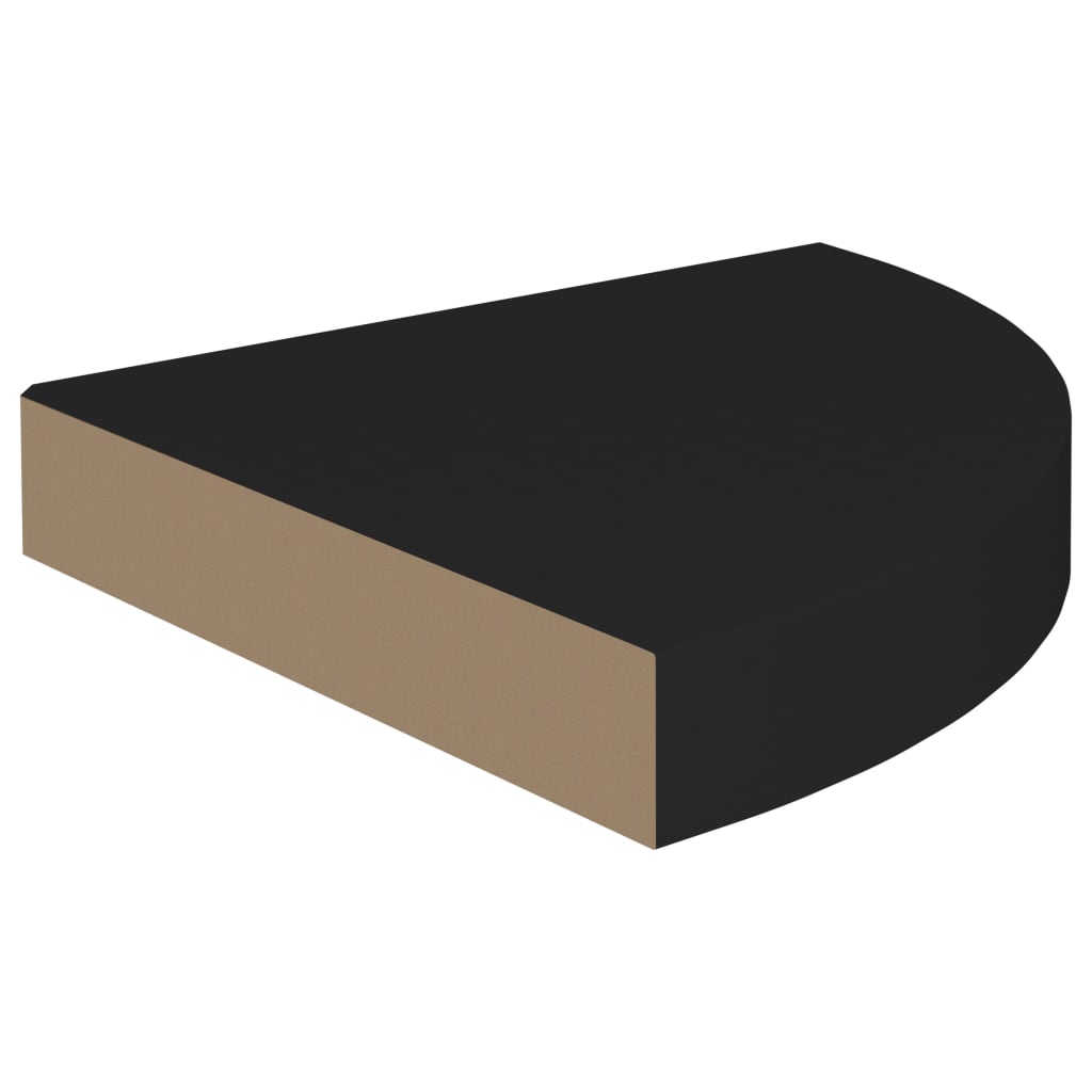 Scaffale Angolare A Parete 25X25X3,8 Cm In Mdf Nero