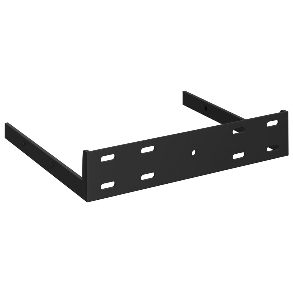 Scaffale Angolare A Parete 25X25X3,8 Cm In Mdf Nero
