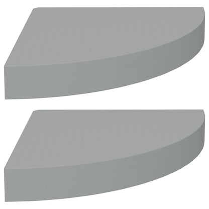 Scaffali Angolari A Parete 2 Pz Grigi 25X25X3,8 Cm In Mdf Grigio