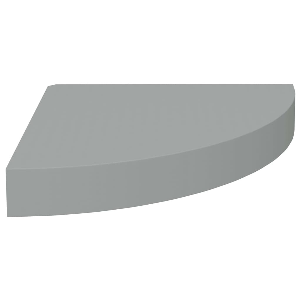 Scaffali Angolari A Parete 2 Pz Grigi 25X25X3,8 Cm In Mdf Grigio