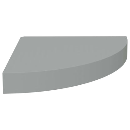 Scaffali Angolari A Parete 2 Pz Grigi 25X25X3,8 Cm In Mdf Grigio