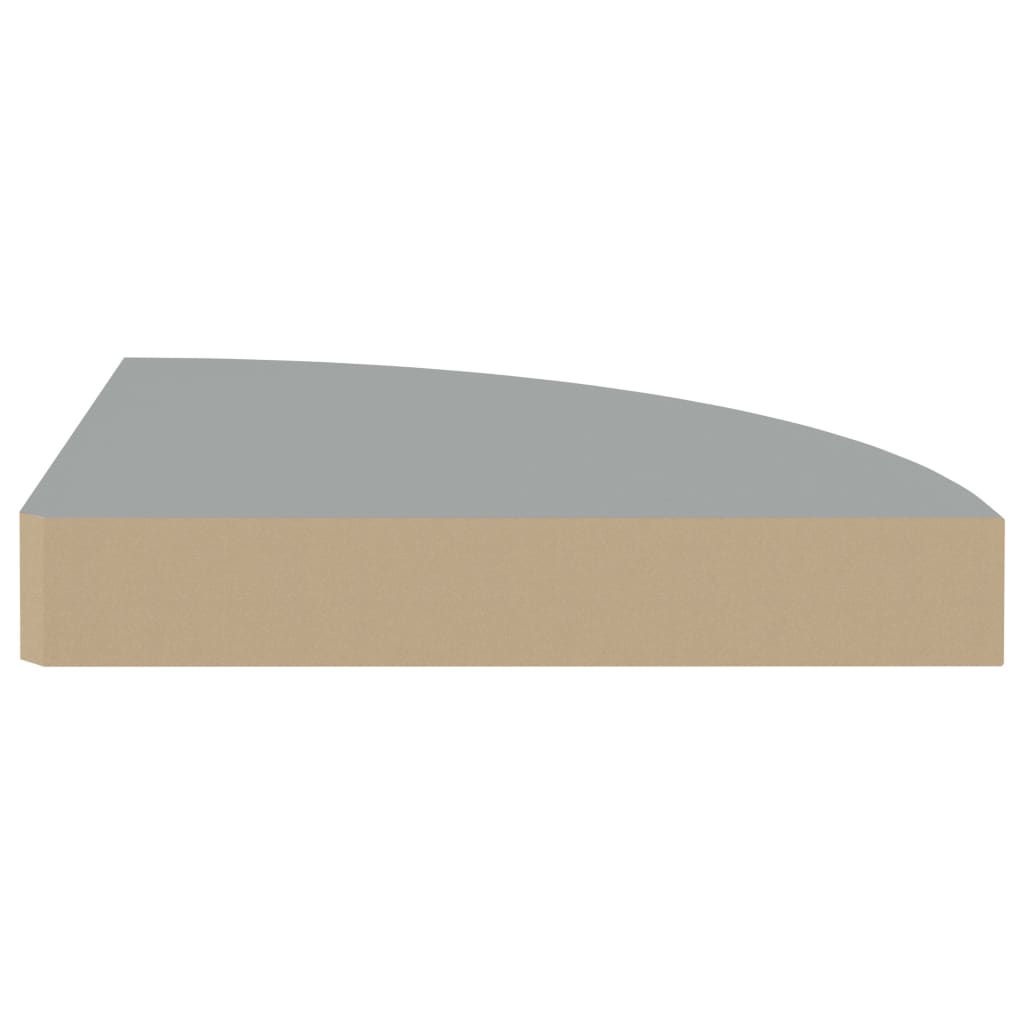 Scaffali Angolari A Parete 2 Pz Grigi 25X25X3,8 Cm In Mdf Grigio