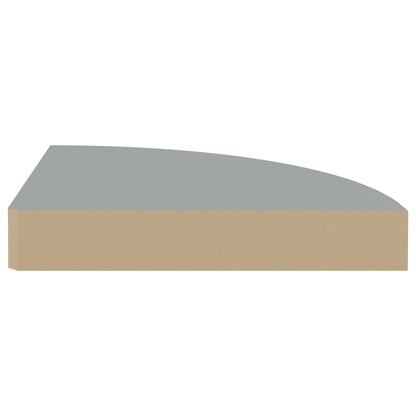 Scaffali Angolari A Parete 2 Pz Grigi 25X25X3,8 Cm In Mdf Grigio