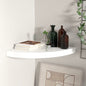 Mensole Angolari Sospese 4 Pz 25X25X3,8 Cm Mdf Bianco Lucido