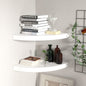 Mensole Angolari Sospese 4 Pz 25X25X3,8 Cm Mdf Bianco Lucido