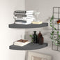 Scaffali Angolari A Parete 4 Pz 35X35X3,8 Cm Mdf Grigio Lucido