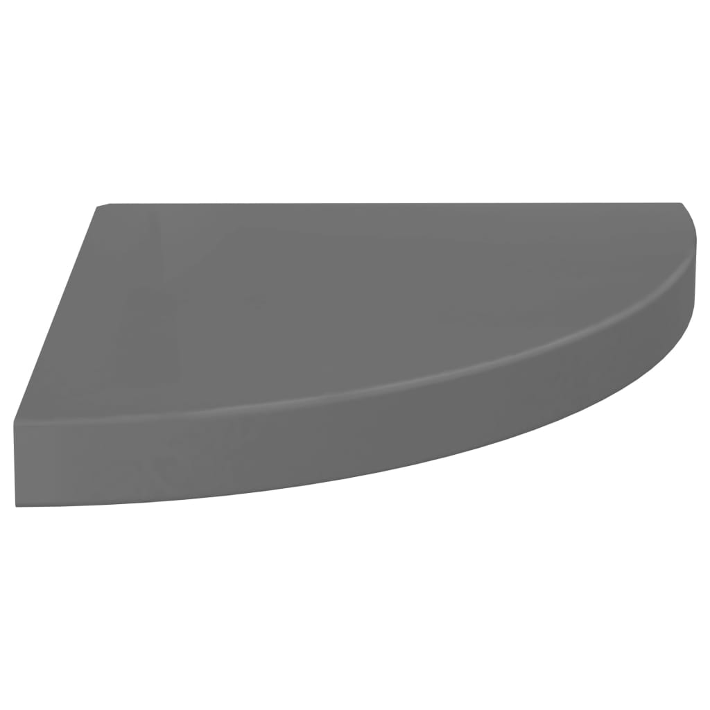 Scaffali Angolari A Parete 4 Pz 35X35X3,8 Cm Mdf Grigio Lucido
