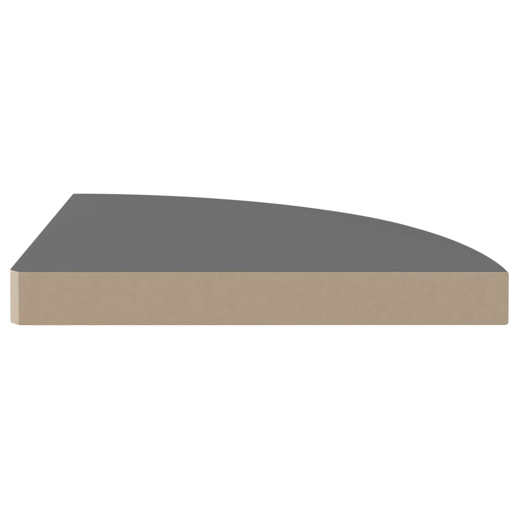Scaffali Angolari A Parete 4 Pz 35X35X3,8 Cm Mdf Grigio Lucido