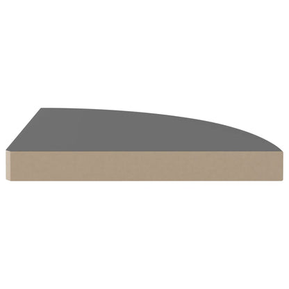 Scaffali Angolari A Parete 4 Pz 35X35X3,8 Cm Mdf Grigio Lucido