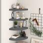Scaffali Angolari A Parete 4 Pz 35X35X3,8 Cm Mdf Grigio Lucido