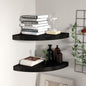 Scaffale Angolare A Parete 25X25X3,8 Cm In Mdf Nero