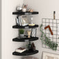 Scaffale Angolare A Parete 25X25X3,8 Cm In Mdf Nero
