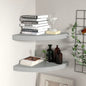Scaffali Angolari A Parete 2 Pz Grigi 25X25X3,8 Cm In Mdf Grigio
