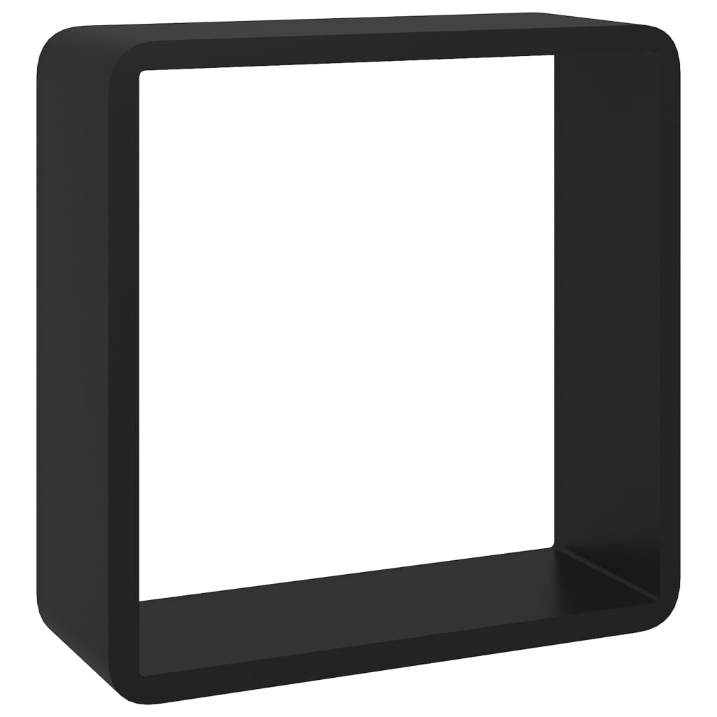 Mensole A Cubo Da Parete 3 Pz Nere In Mdf Nero