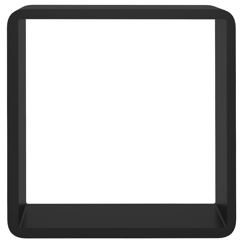Mensole A Cubo Da Parete 3 Pz Nere In Mdf Nero