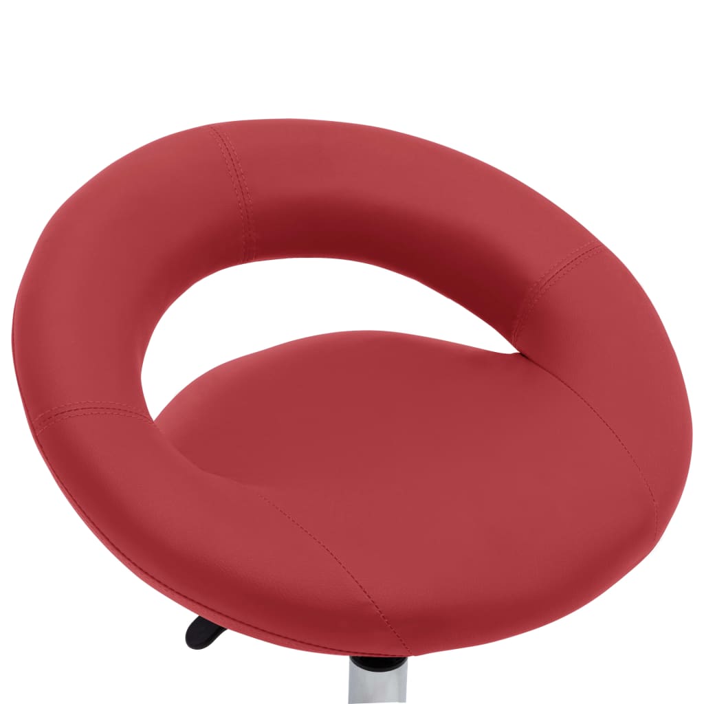 Sedia Da Lavoro Con Ruote Rossa In Similpelle