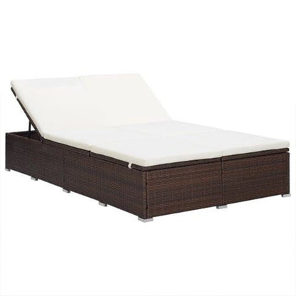 Lettino Prendisole A 2 Posti Con Cuscino In Polyrattan