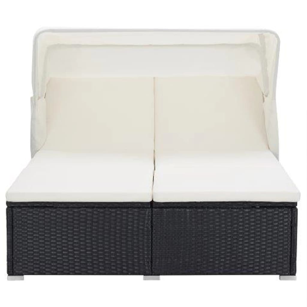 Lettino Prendisole A 2 Posti Con Cuscino In Polyrattan