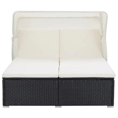 Lettino Prendisole A 2 Posti Con Cuscino In Polyrattan