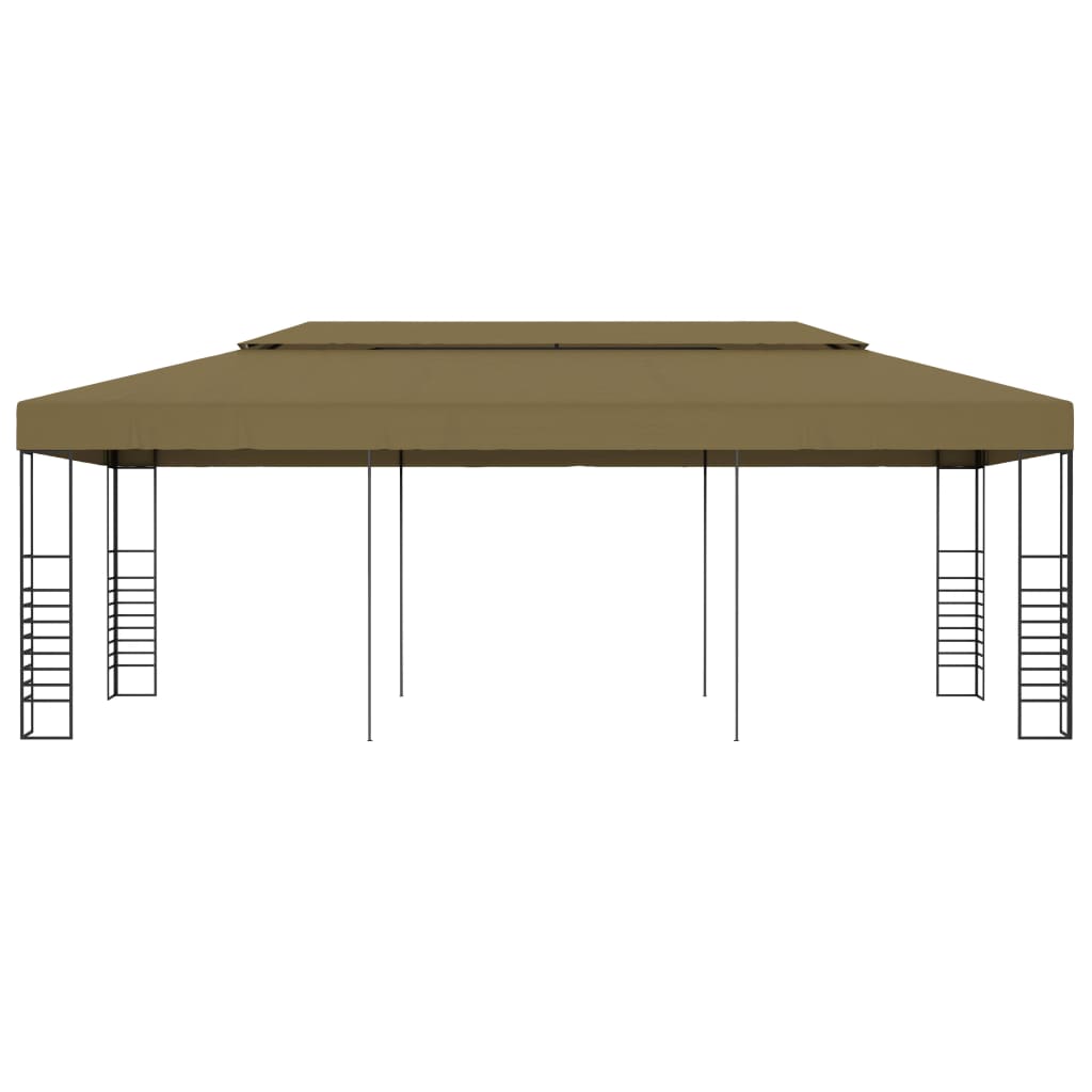 Gazebo Da Giardino 6X3X2,7 M Grigio 180 G/M²