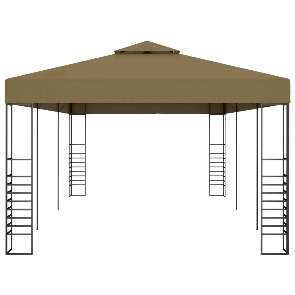 Gazebo Da Giardino 6X3X2,7 M Grigio 180 G/M²
