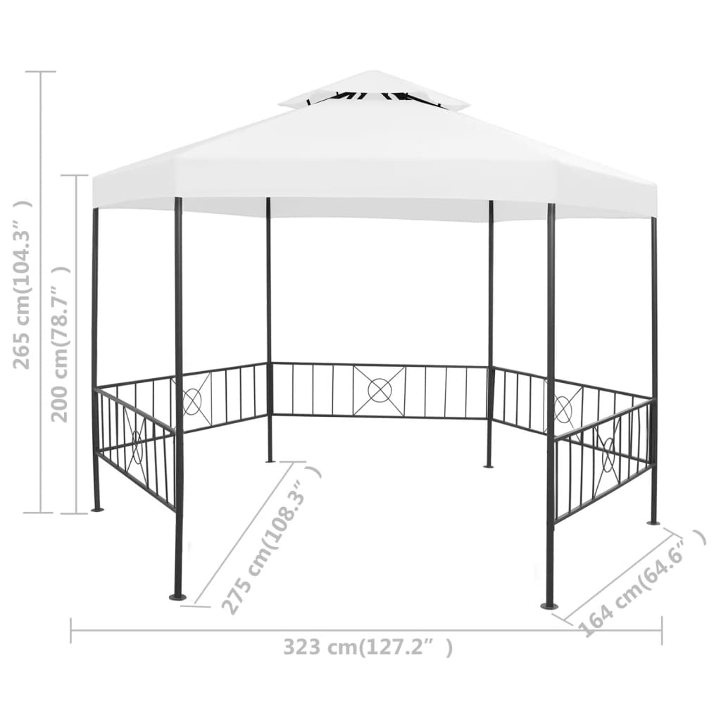 Gazebo Da Giardino 323X275X265 Cm 180 G/M²