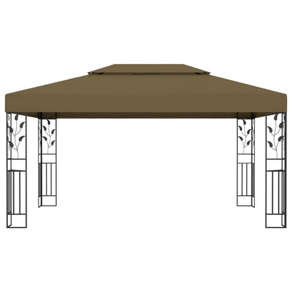 Gazebo Con Tetto Doppio 3X4 M Grigio 180 G/M²