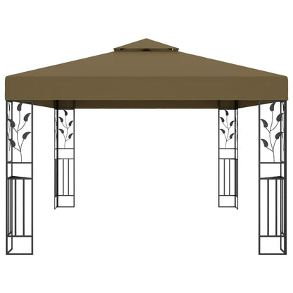 Gazebo Con Tetto Doppio 3X4 M Grigio 180 G/M²