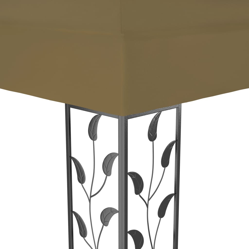 Gazebo Con Tetto Doppio 3X4 M Grigio 180 G/M²