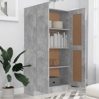 Libreria Grigio Cemento 82,5X30,5X150 Cm In Legno Multistrato