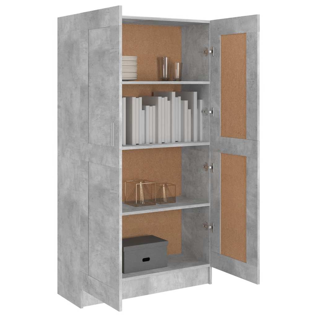Libreria Grigio Cemento 82,5X30,5X150 Cm In Legno Multistrato