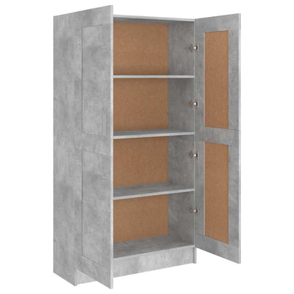 Libreria Grigio Cemento 82,5X30,5X150 Cm In Legno Multistrato
