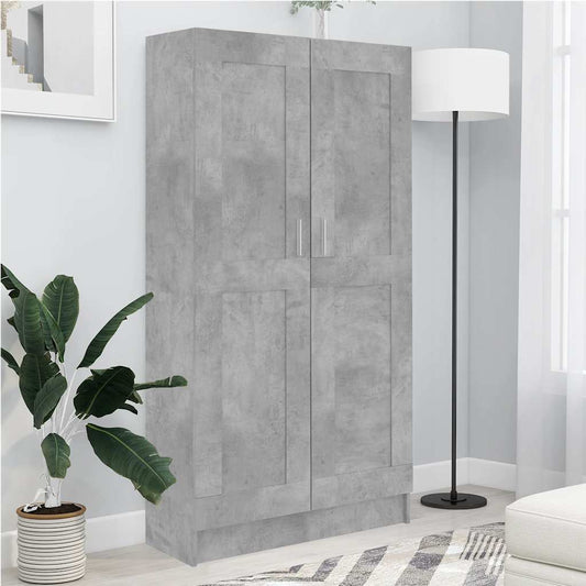 Libreria Grigio Cemento 82,5X30,5X150 Cm In Legno Multistrato