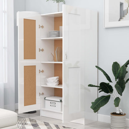Libreria Bianco Lucido 82,5X30,5X150 Cm In Legno Multistrato
