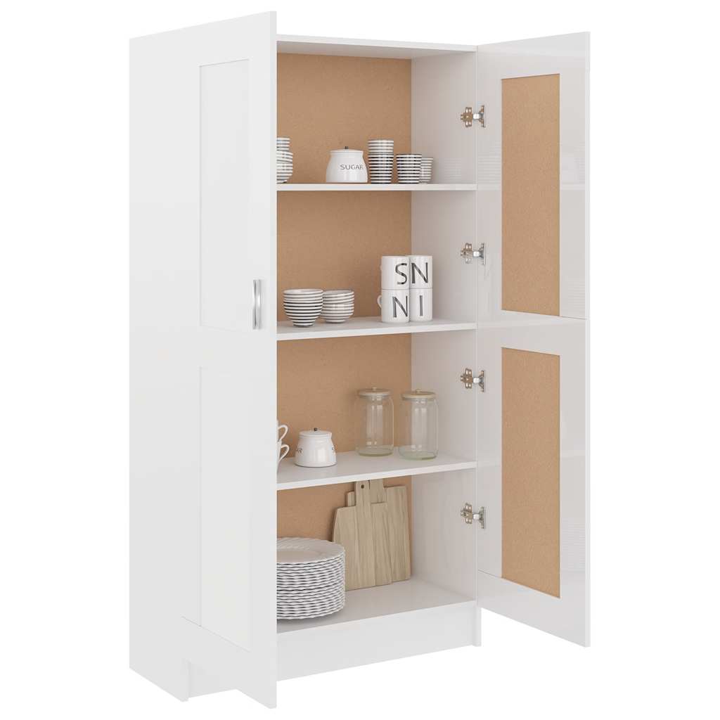 Libreria Bianco Lucido 82,5X30,5X150 Cm In Legno Multistrato