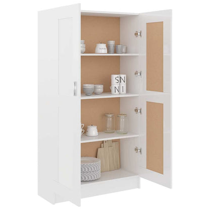 Libreria Bianco Lucido 82,5X30,5X150 Cm In Legno Multistrato