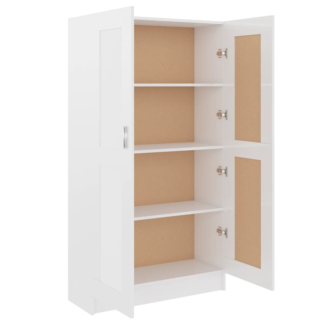 Libreria Bianco Lucido 82,5X30,5X150 Cm In Legno Multistrato