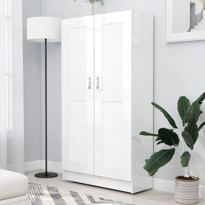 Libreria Bianco Lucido 82,5X30,5X150 Cm In Legno Multistrato
