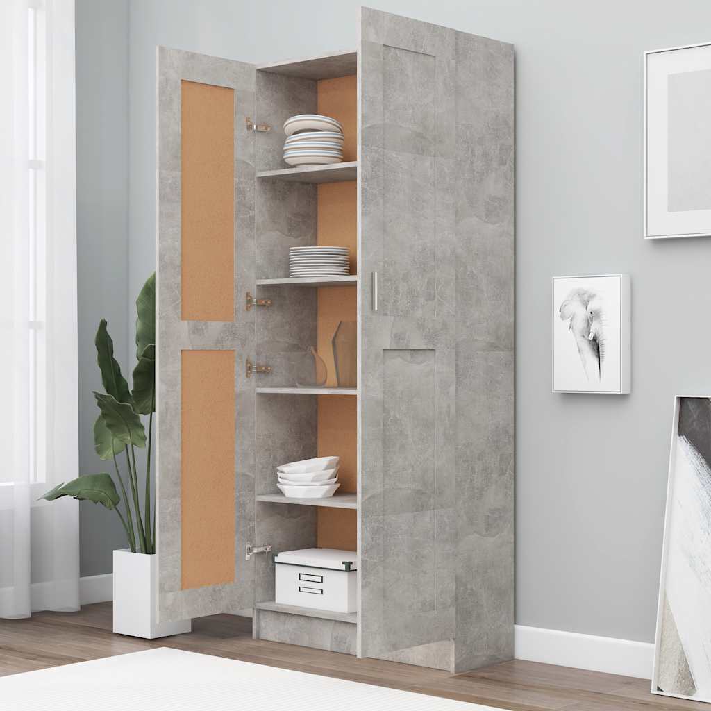 Libreria 82,5X30,5X185,5 Cm In Legno Multistrato Grigio Cemento