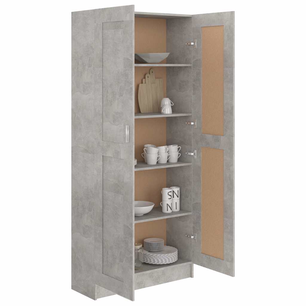 Libreria 82,5X30,5X185,5 Cm In Legno Multistrato Grigio Cemento
