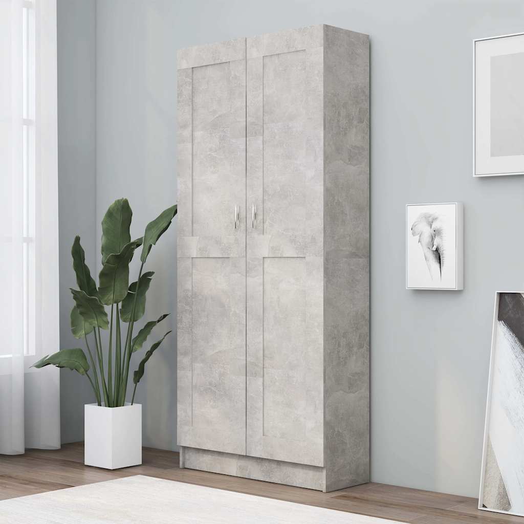 Libreria 82,5X30,5X185,5 Cm In Legno Multistrato Grigio Cemento