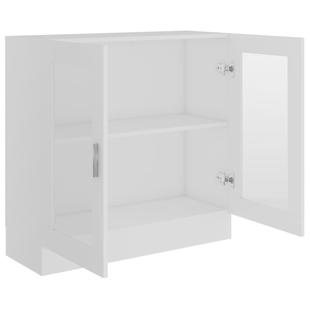 Armadietto Con Vetrina Bianco 82,5X30,5X80 Cm Legno Multistrato Bianco Lucido