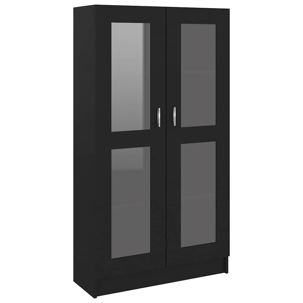 Armadietto Con Vetrina Nero 82,5X30,5X150 Cm Legno Multistrato