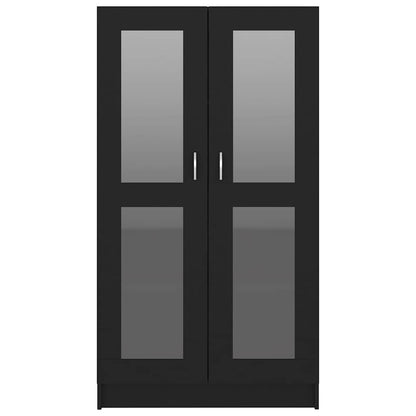 Armadietto Con Vetrina Nero 82,5X30,5X150 Cm Legno Multistrato