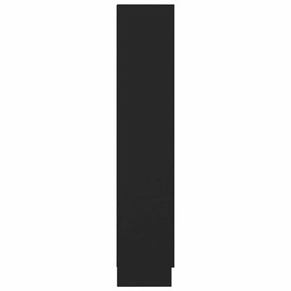 Armadietto Con Vetrina Nero 82,5X30,5X150 Cm Legno Multistrato
