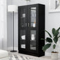 Armadietto Con Vetrina Nero 82,5X30,5X150 Cm Legno Multistrato