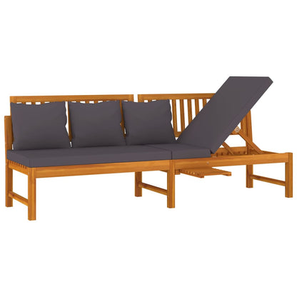 Dormeuse Con Cuscino 200X60X75Cm Legno Massello Acacia