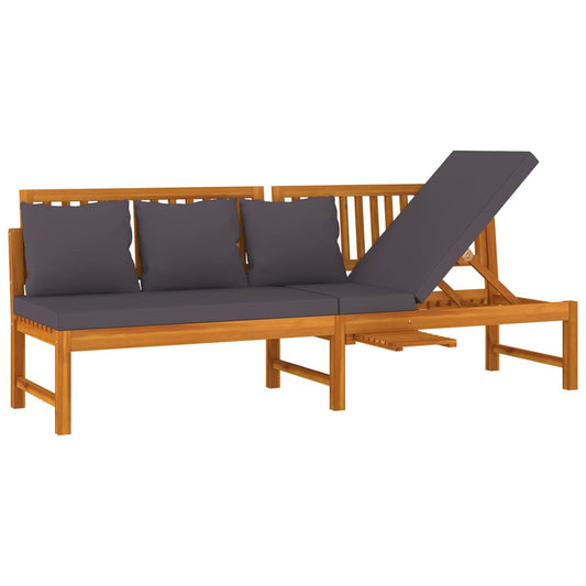 Dormeuse Con Cuscino 200X60X75Cm Legno Massello Acacia