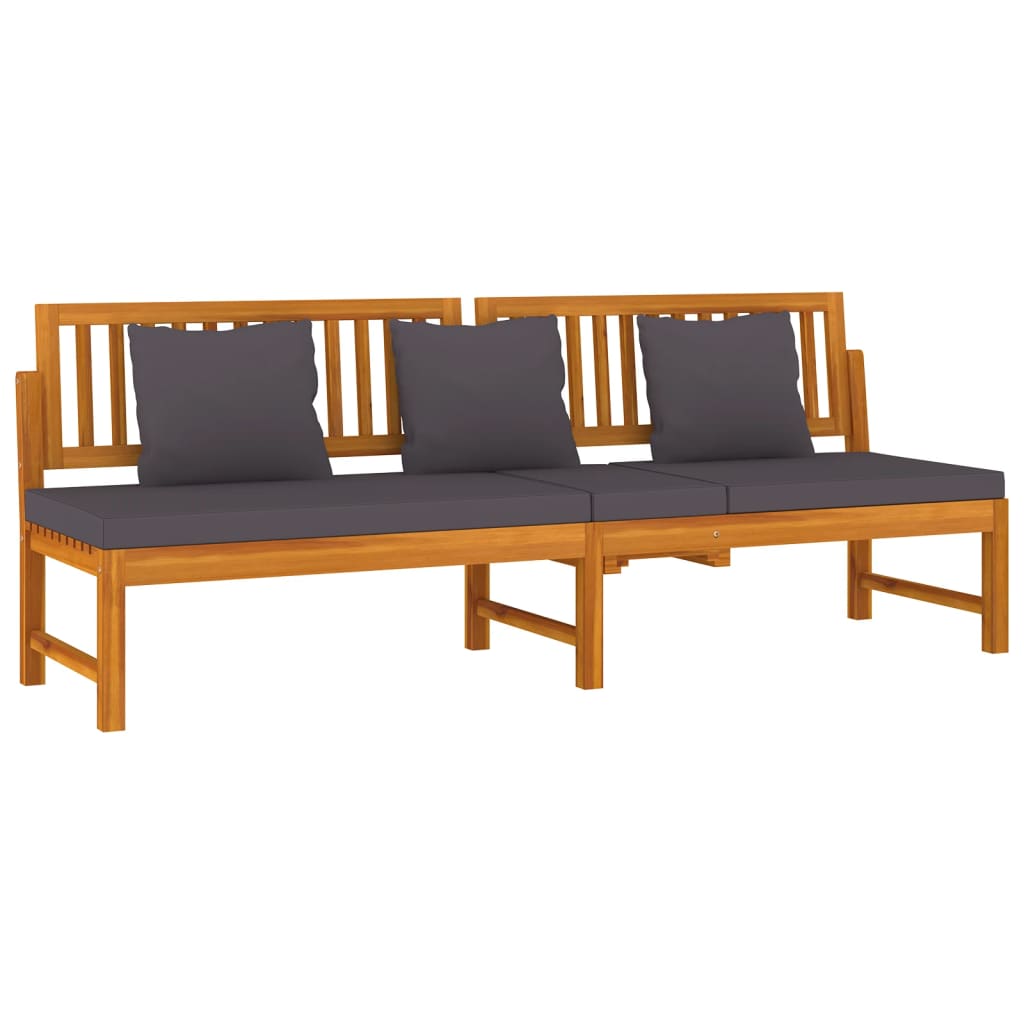 Dormeuse Con Cuscino 200X60X75Cm Legno Massello Acacia