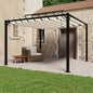 Gazebo Con Tetto A Lamelle 3X3 M In Tessuto Crema E Alluminio Grigio